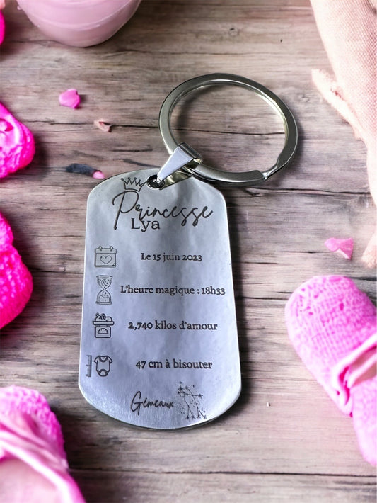 Naissance, Prince & Princesse - Porte-clé Acier -