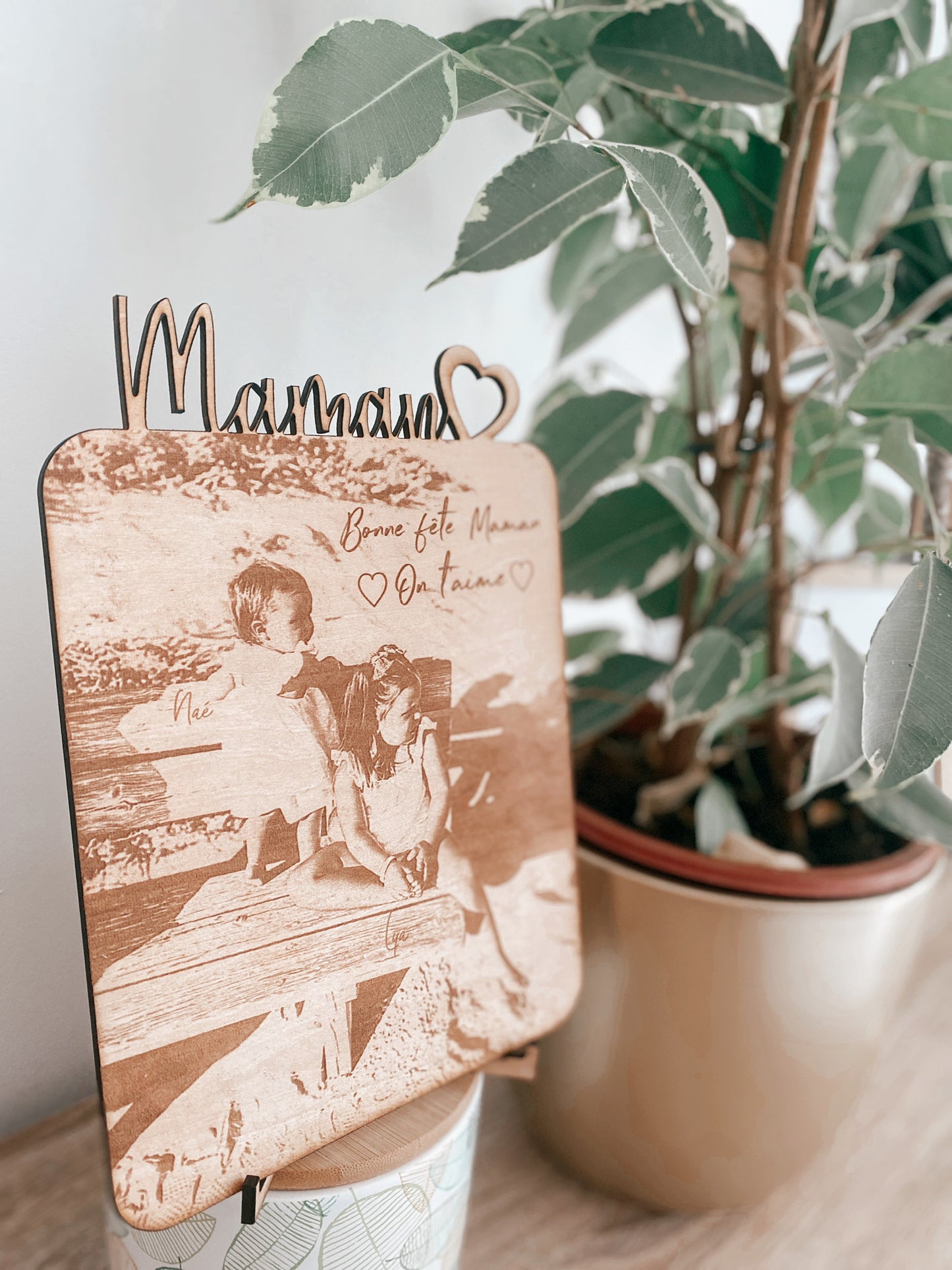Gravure photo sur bois, Taille M (15x20cm)