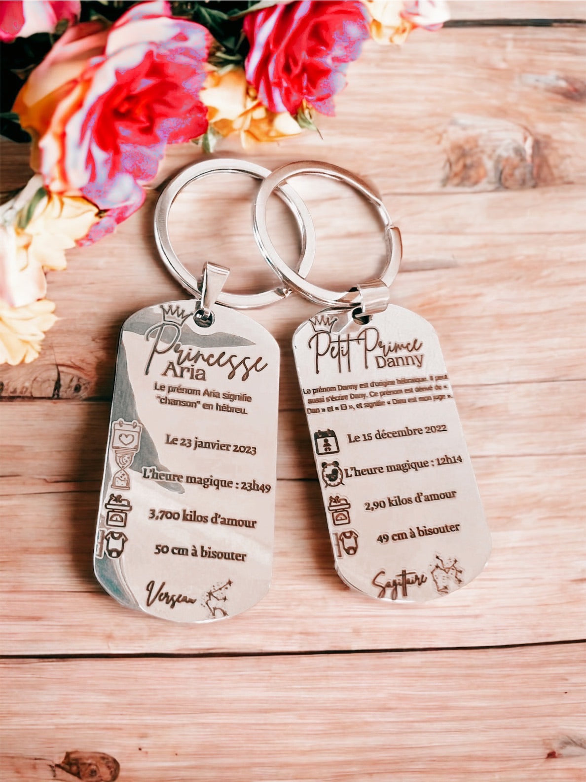 Naissance, Prince & Princesse - Porte-clé Acier -