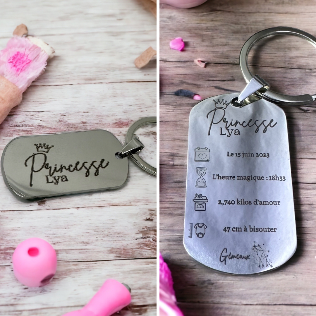 Naissance, Prince & Princesse - Porte-clé Acier -