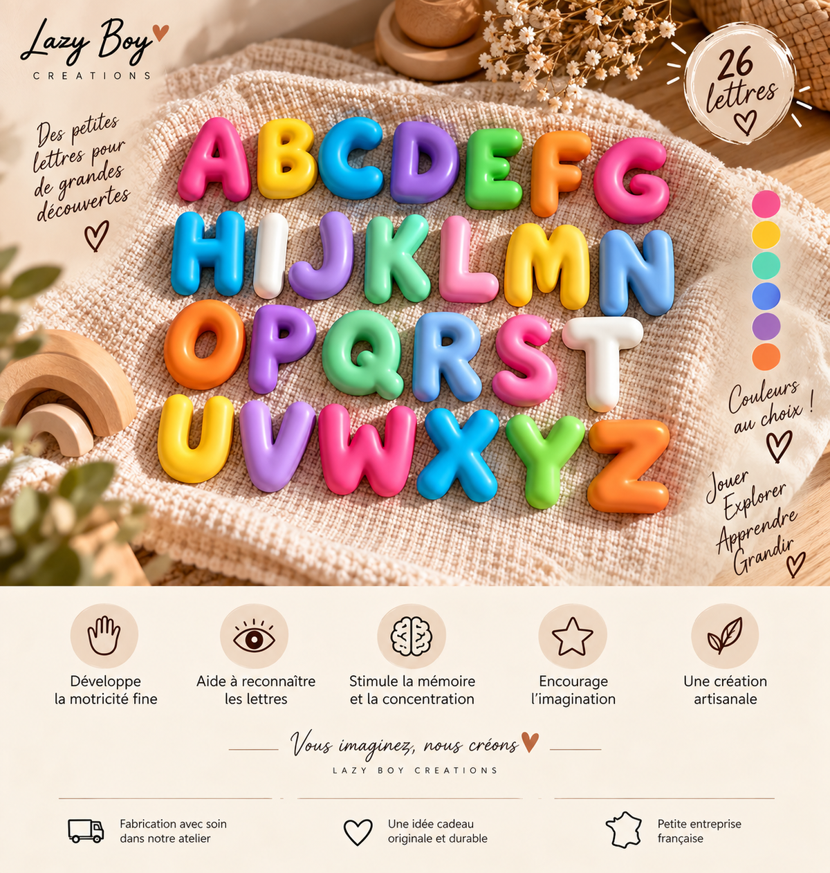 Alphabet complet en Bubble Letters — 26 lettres 🌈