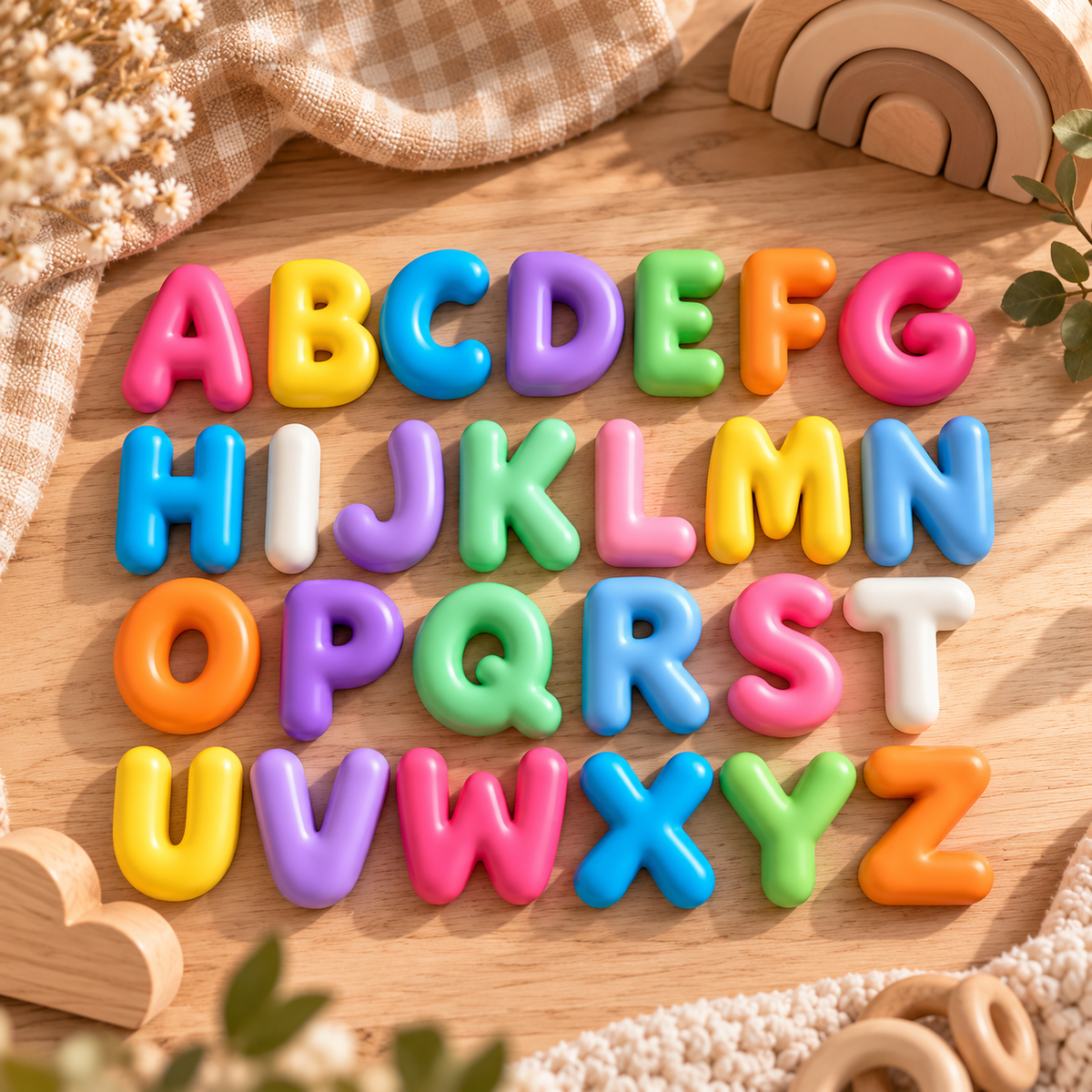 Alphabet complet en Bubble Letters — 26 lettres 🌈