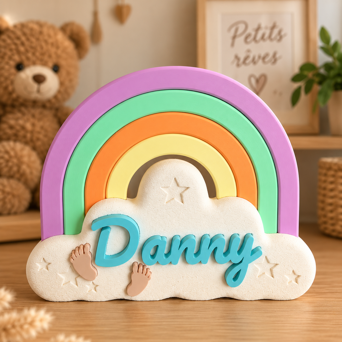 Mon petit arc-en-ciel 🌈 – Décoration prénom personnalisée